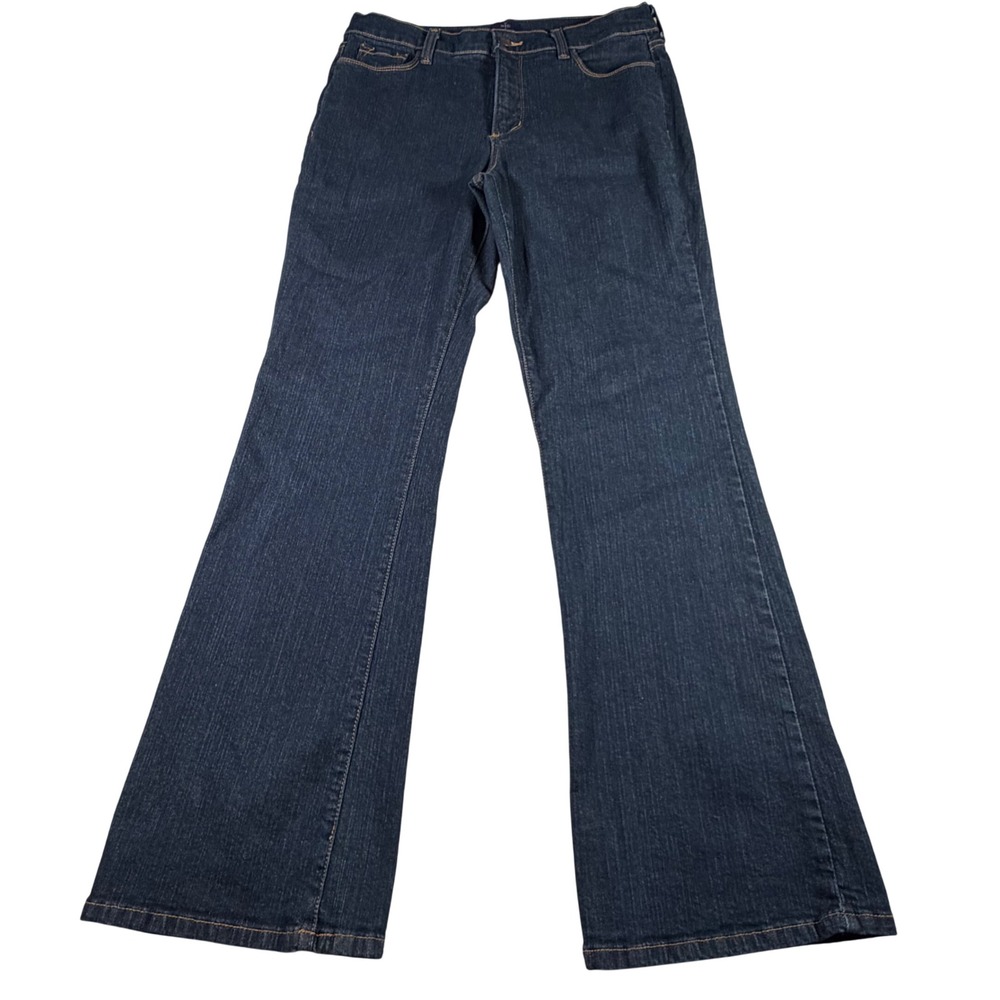NYDJ Bootcut Jeans Womens 14 (FITS 32x32) Blue Dark Wash Lift Tuck Stretch Denim